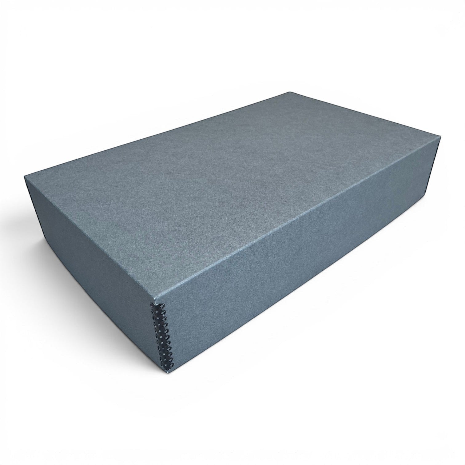 Kept Store acid-free wedding dress storage box in grey, designed for museum-grade preservation of delicate textiles.