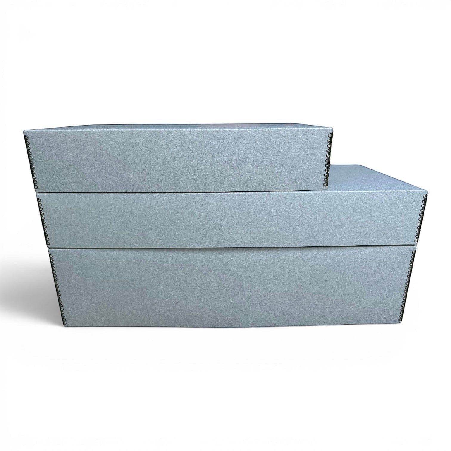 Kept Store large acid-free wedding dress storage box in grey, museum-grade archival quality for delicate textiles.