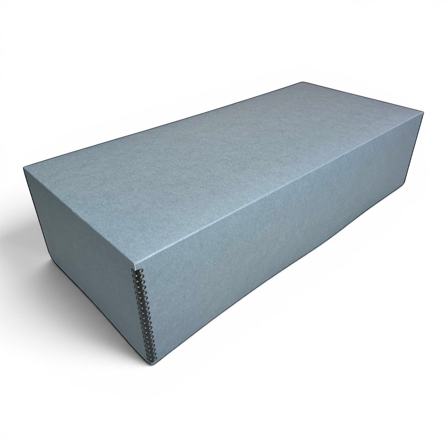 Kept Store extra large acid-free wedding dress storage box in grey, designed for museum-grade textile preservation.