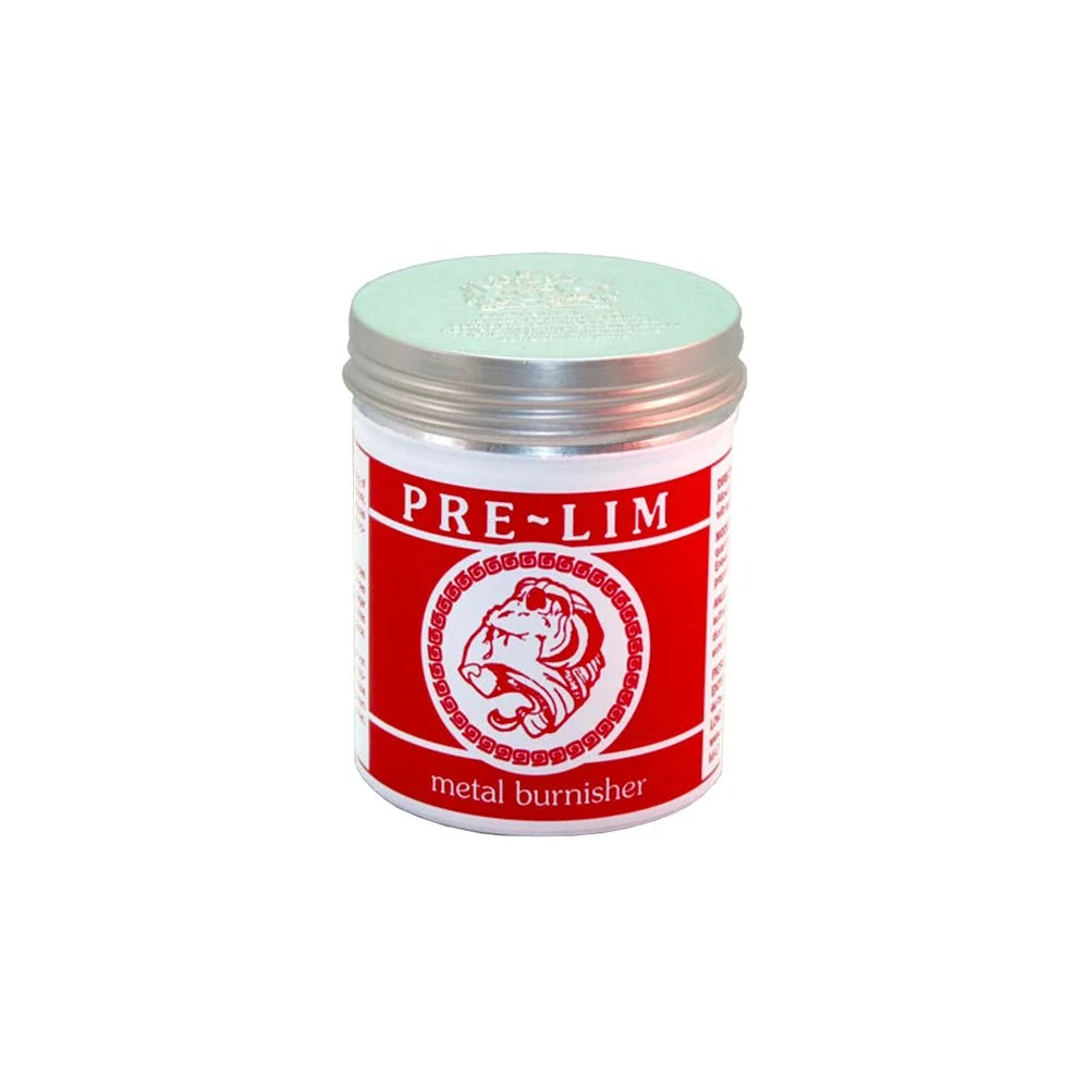 Pre-Lim metal burnisher, 65 ml tin, the gently abrasive conservation paste for lifting tarnish from brass, copper and bronze