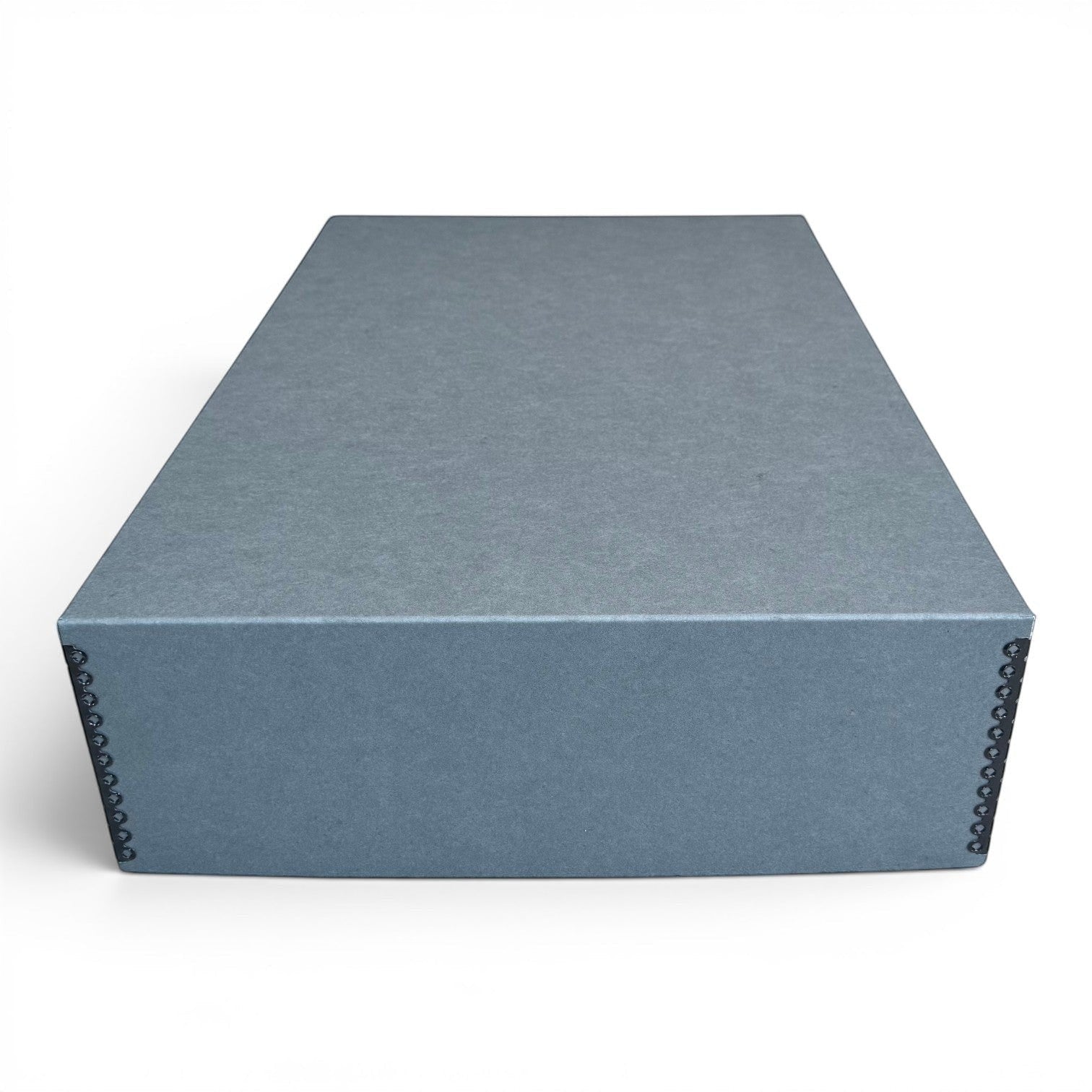 Kept Store acid-free wedding dress storage box in grey, museum-grade archival container for delicate textiles.